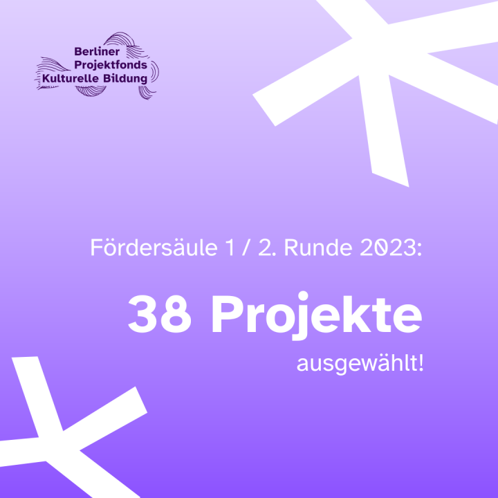 Text: Fördersäule 1 2. Runde 2023, 38 Projekte ausgewählt